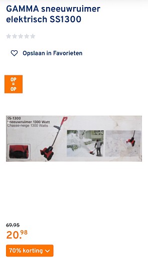 sneeuwruimer elektrisch SS1300