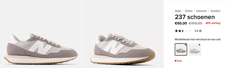 New Balance schoenen aan 40% korting