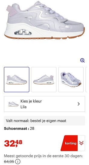 -50% Lila skechers uno gen1 maat 28
