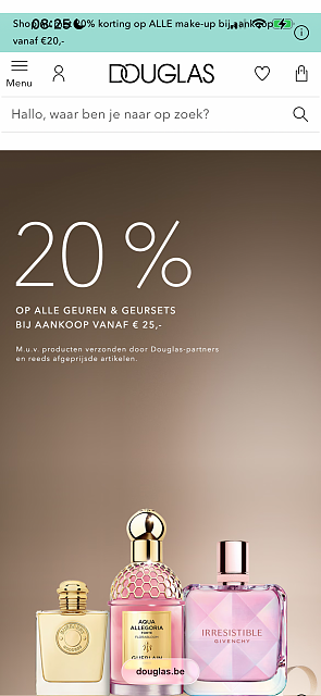 20% op alle geuren bij Douglas