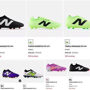 Uitverkoop voetbalschoenen voor € 45!