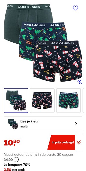 Jack&Jones boxer multi 3 stuks -70%