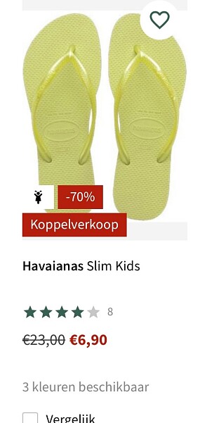 Havaianas slim kids slipper koppelverkoop -70% bij as adventure.