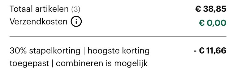 Tot 30% stapelkorting