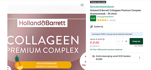 Holland & Barrett Collageen Premium Complex Ananassmaak