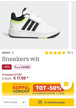 adidas Hoops 3.0 Witte Sneakers -50%
