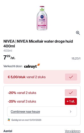 Nivea micillair water in mooie promo