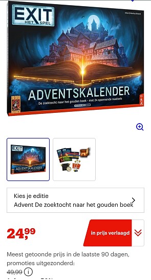 Adventskalender met 50% korting bij Bol
