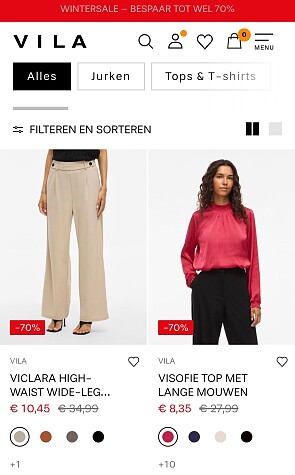 Vila tot 70% winterkorting