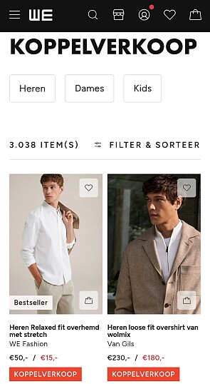 We fashion koppelverkoop tot 70%