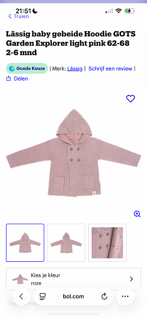 Lässig gebreide Hoodie light pink