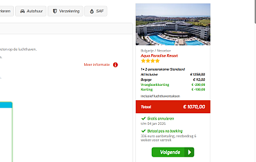 Weekje Bulgarije All In voor 535€ per persoon inclusief 20kg bagage