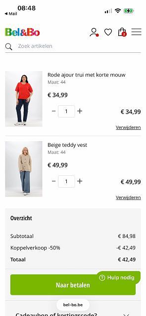 Bel&Bo korting tot 50%