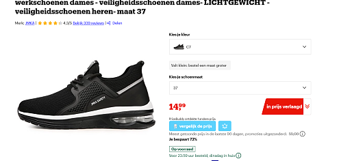 Werkschoenen van JMKA voor 14.99€ bij bol voor dame en heren