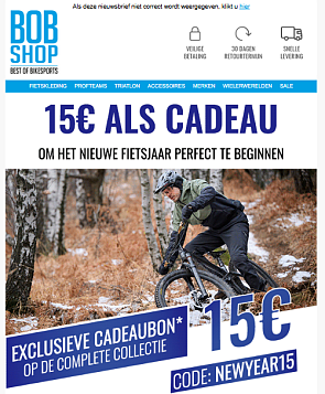 Bobshop: €15 korting