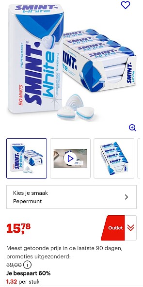 Smint white 1x12 stuks -60%