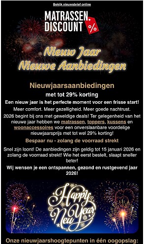 Matrassendiscount tot -29%