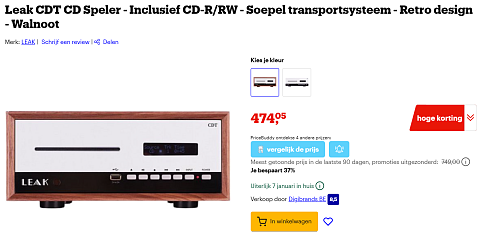 Leak CDT CD-speler goedkoper bij Bol