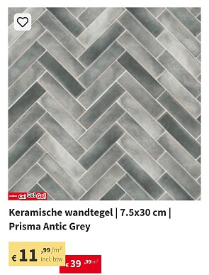 70% korting op wandtegels