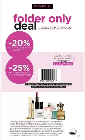 tot 25% korting bij ici paris XL tem 31/1/26