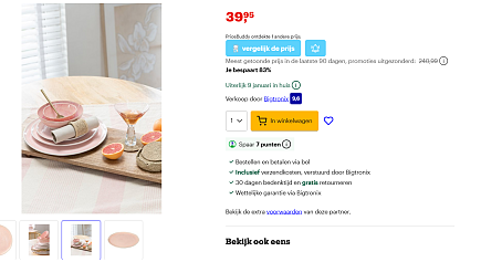 83% korting op borden van J Line