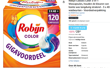 Robijn waspods met 66% korting