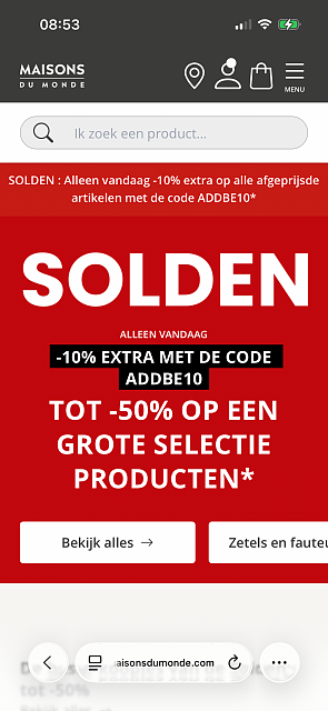 Solden bij Maisons du Monde