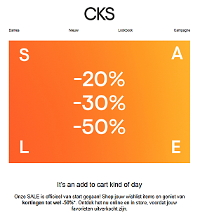 Solden bij CKS tot -50%