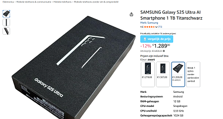 SAMSUNG Galaxy S25 Ultra AI Smartphone 1 TB Titanschwarz