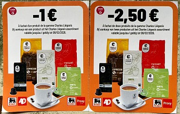Coupon tot 2,50€ Charles Liégeois koffie aan rek bij Delhaize