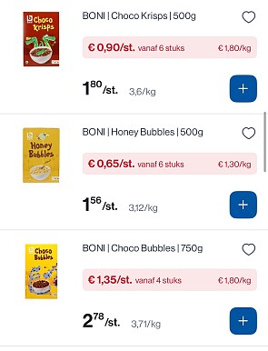 Huismerk ontbijtgranen in promo bij Collect en go