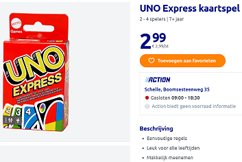 UNO Express kaartspel supergoedkoop bij Action