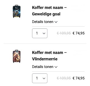 NoBoringSuitcases tijdelijke actie bovenop korting