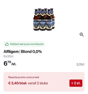 Affligem blond 0,0% 6x30 cl -50%