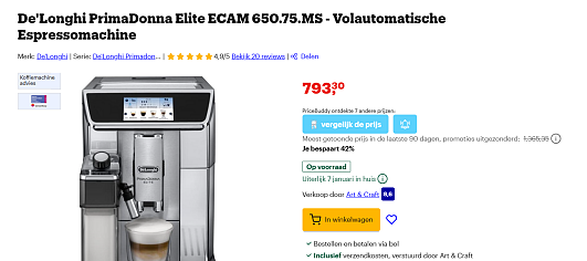 Koffieliefhebbers opgelet! De'Longhi PrimaDonna Elite