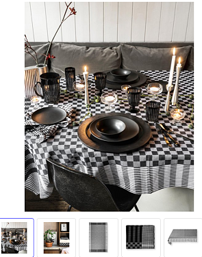 Tafelkleed VT Wonen Zwart - Katoen - 150x250cm