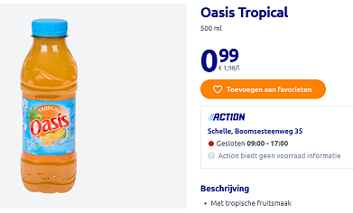Oasis Tropical goedkoopst bij Action