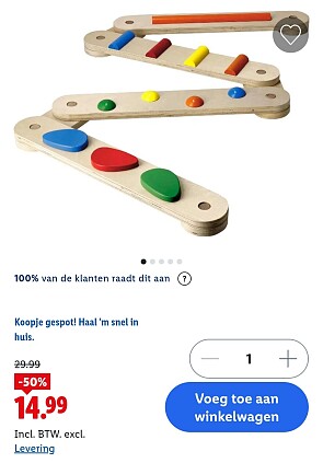 Houten evenwichtsbalk Montessori -50%