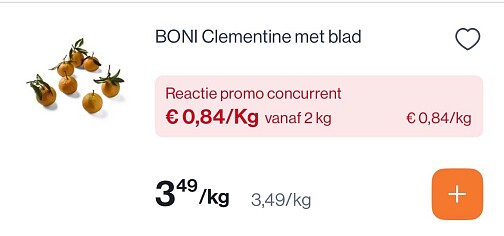 Boni Clementines met blad voor slechts 0,84€/kg