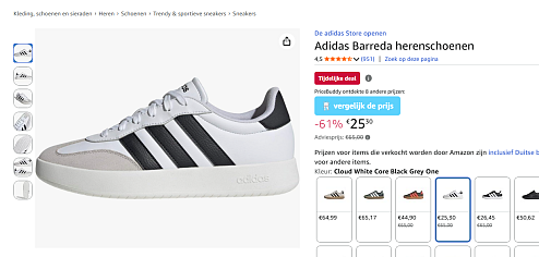 Adidas herenschoenen (Barreda) voor €25.30 ipv €65