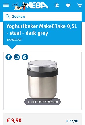 Brabantia stalen yoghurtbeker