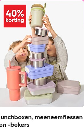 lunchboxen, meeneemflessen en -bekers -40%