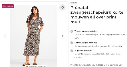 Tot -70% op zwangerschapskleding bij Prénatal