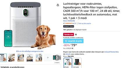 Luchtreiniger voor 79.99€