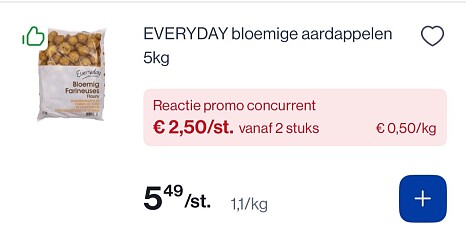 Aardappelen en frambozen goedkoper bij okay