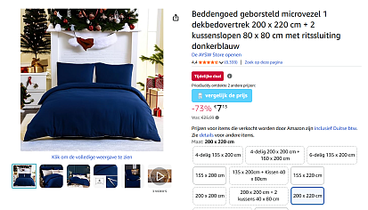 7.13€ voor een 2 persoons dekbedovertrek