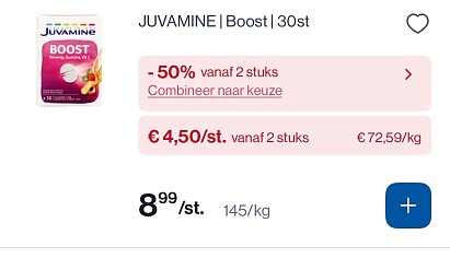 Juvamine producten in promo