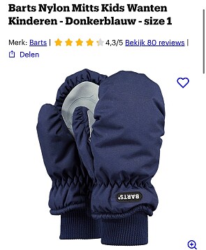 Barts kinderhandschoenen maat 1