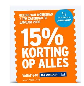 Gamma 15% korting op alles
