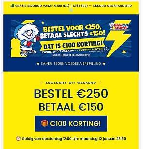 Megafoodstunter €100 korting